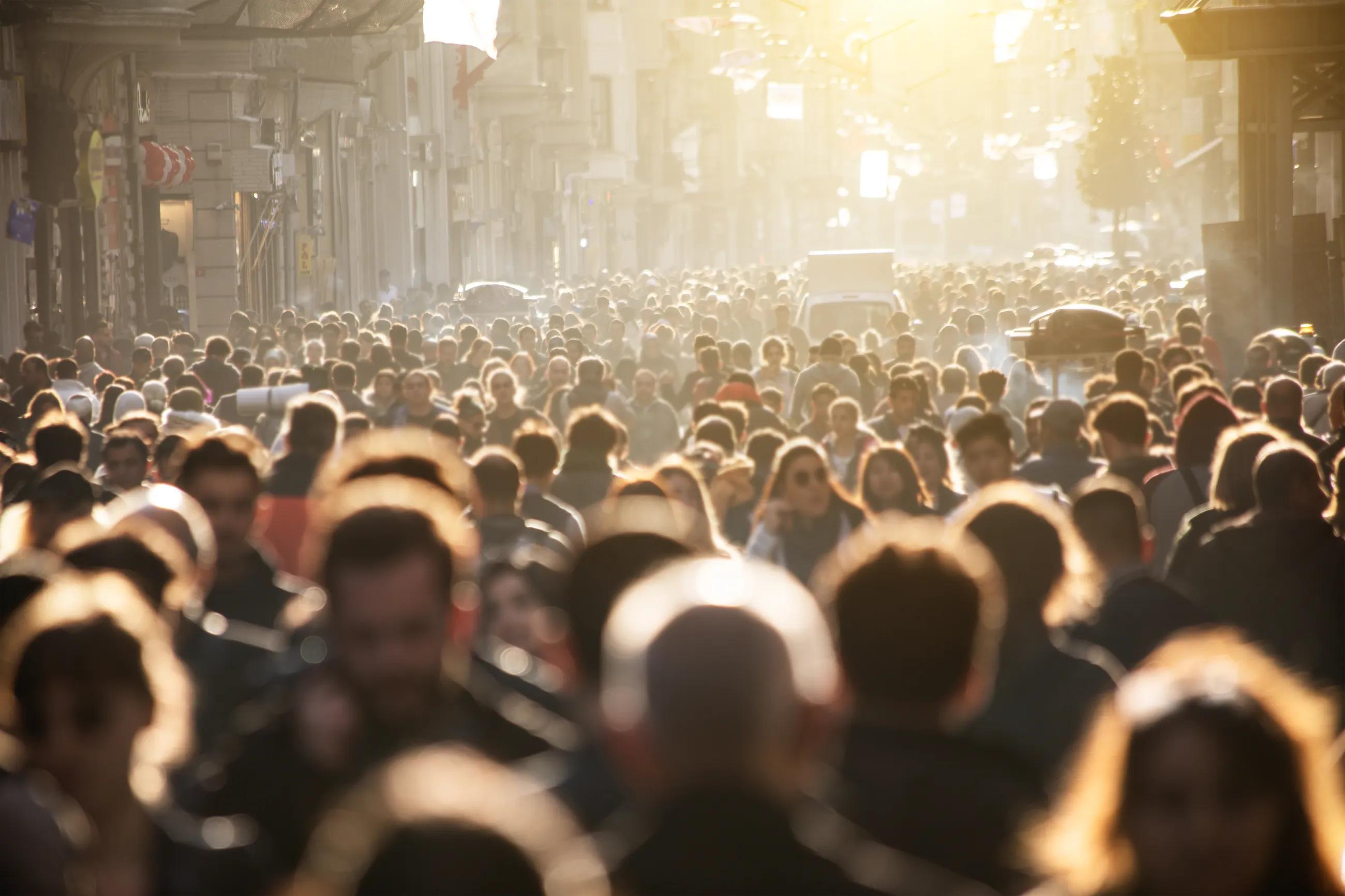 crowd of people in street