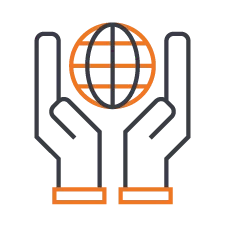 Icon: hands holding a globe